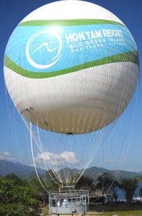 Tourist balloon tries out in Nha Trang 