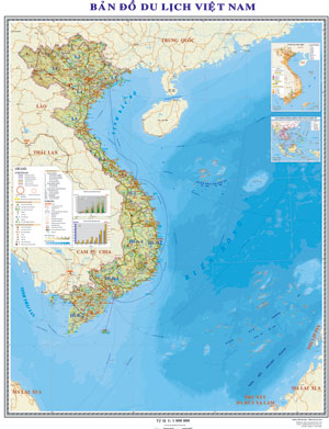 Bản đồ Du lịch Việt Nam treo tường